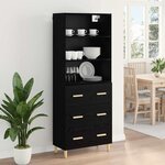 vidaXL Haut Armoire Chêne noir 69 5 x 32 5 x 180 cm Bois d'ingénierie