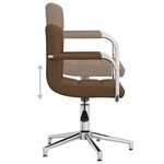 vidaXL Chaise pivotante de salle à manger Marron Tissu