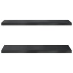 vidaXL Étagères murales 2 Pièces 100x30x3 cm noir acier inoxydable