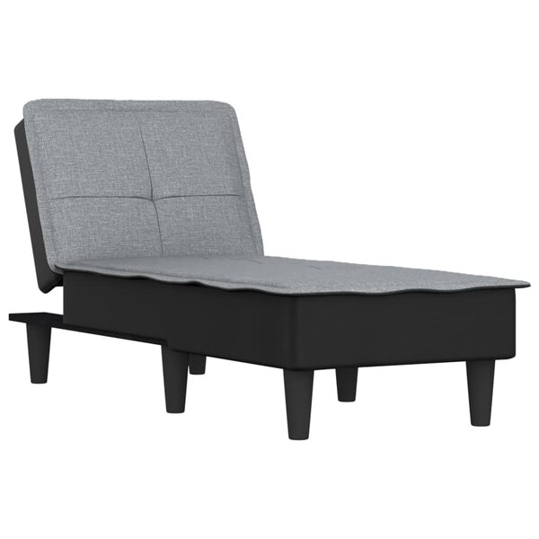 vidaXL Chaise longue gris clair tissu