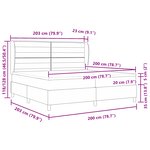 Lit Box Spring vidaXL avec Matelas Crème 200x200 cm Tissu