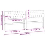 vidaXL Tête de lit capitonnée Noir 200 cm Pin massif
