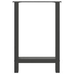 vidaXL Pieds de table à manger Anthracite 2 pièces 60 x (72-73) cm Acier