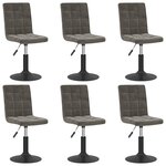 vidaXL Chaises pivotantes à manger lot de 6 gris foncé velours