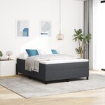 vidaXL Lit Box Spring avec matelas gris foncé  140 x 200 cm  tissu côtelé