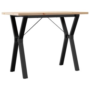 vidaXL Table à manger cadre en Y 100x50x75 5 cm bois pin massif acier