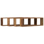 Étagères murales vidaXL 4 Pièces en bois ancien 80x15x26 cm en bois d'ingénierie