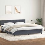 vidaXL Sommier à lattes de lit et matelas et LED gris foncé 180x220cm velours