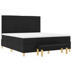 vidaXL Lit à ressorts avec tête de lit Noir 200 x 180 cm tissu