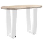 vidaXL Pieds de table basse en forme de V  2 pièces  blanc  38 x (42-43 3) cm  acier