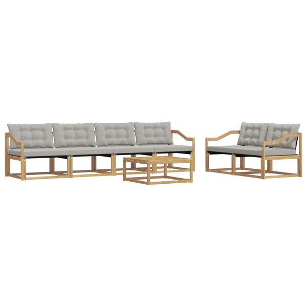 vidaXL Ensemble de canapés d'extérieur 7 pc Blanc et gris clair