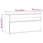 vidaXL Meuble TV avec lumières LED Blanc brillant 75x35x40 cm