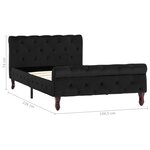 vidaXL Cadre de lit sans matelas noir velours 100x200 cm