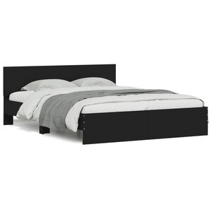 vidaXL Cadre de lit sans matelas noir 140x190 cm