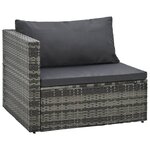 vidaXL Salon de jardin 5 Pièces avec coussins Résine tressée Gris