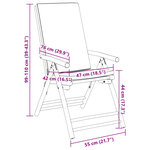 vidaXL Chaises inclinables de jardin pliantes lot de 2 coussins bambou