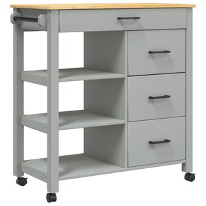 vidaXL Chariot de cuisine MONZA 84x40x90 cm bois massif de pin