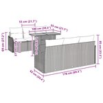 vidaXL Ensemble de canapé de jardin 7 Pièces Gris et bleu marine