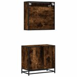 vidaXL Ensemble de meubles de salle de bain 2 Pièces Chêne fumé