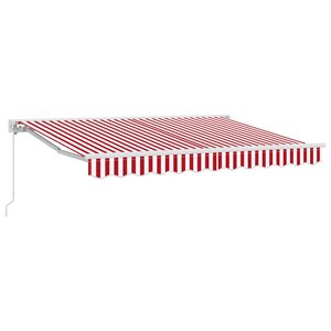 vidaXL Auvent Rétractable Rouge et Blanc 250x200 cm tissu