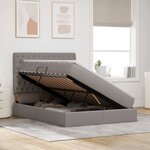 vidaXL Lit avec rangement et matelas Taupe 140 x 200 cm Polyester