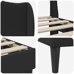 vidaXL Cadre de lit avec tête de lit Noir 90 x 190 cm Simili cuir