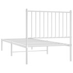 vidaXL Cadre de lit métal sans matelas avec tête de lit blanc 80x200cm