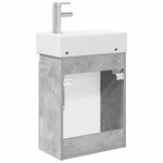 vidaXL Meuble de salle de bain avec robinet Gris béton