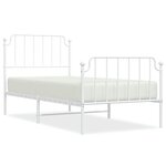vidaXL Cadre de lit métal sans matelas avec pied de lit blanc 90x200cm