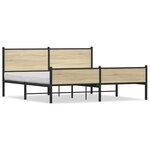 vidaXL Cadre de lit en métal sans matelas chêne sonoma 180x200 cm
