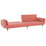 vidaXL Canapé-lit à 2 places avec deux oreillers Rose Velours