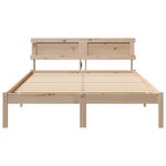 vidaXL Cadre de lit avec tête de lit Marron 140 x 190 cm Pin massif