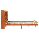 vidaXL Lit bibliothèque sans matelas cire marron 200x200 cm pin massif