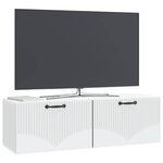vidaXL Meuble TV mural Blanc 98 x 31 x 30 cm Bois d'ingénierie