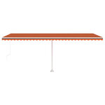 vidaXL Auvent manuel rétractable avec LED 600x350 cm Orange et marron