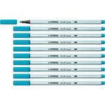 Feutre pinceau pen 68 brush  bleu clair x 10 stabilo