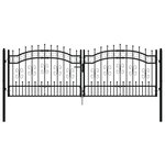 vidaXL Portail et sommet de lance Noir 305x151 cm Acier enduit poudre