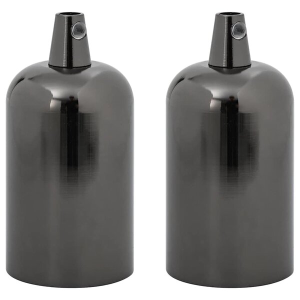 vidaXL Douilles de lampe 2 Pièces noir brillant E27