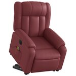 vidaXL Fauteuil inclinable de massage électrique rouge bordeaux