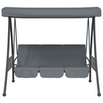 vidaXL Balancelle de jardin avec auvent réglable gris foncé acier