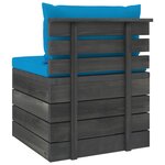 Salon de jardin palette meuble d'extérieur ensemble de mobilier 2 pièces avec coussins bois de pin massif 02_0018547
