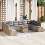 vidaXL Ensemble de canapé de jardin 11 Pièces Beige  gris clair
