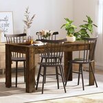 vidaXL Table à manger chêne fumé 140x74 5x76 cm bois d'ingénierie