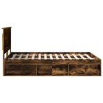 vidaXL Cadre de lit Chêne fumé 140 x 190 cm Pin massif