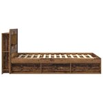 vidaXL Cadre de lit avec rangement Bois ancien 120 x 200 cm