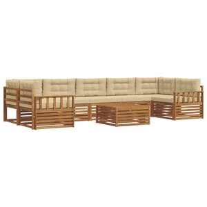 vidaXL Ensemble de canapés d'extérieur 8 pc Naturel et Beige