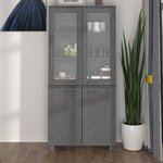 vidaXL Buffet HAMAR Bois massif de pin Gris foncé