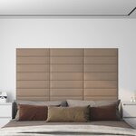 vidaXL Panneaux muraux 12 Pièces Cappuccino 60x15 cm Similicuir 1 08 m²