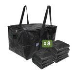 Pack and Move - Lot 8 Sacs Rangement Recylé - 55 x 35 x 30 cm - Poignées solides - Déménagement et Transport - Ultra Résistant - Réutilisable - 55L