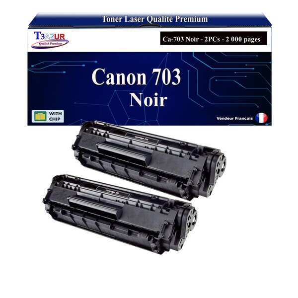 T3AZUR - 2x Toners compatibles avec Canon FX10 / FX9 / 703 pour Canon MF-4130  MF-4140  MF-4150  MF-4200  MF-4270 Noir - 2 000p
